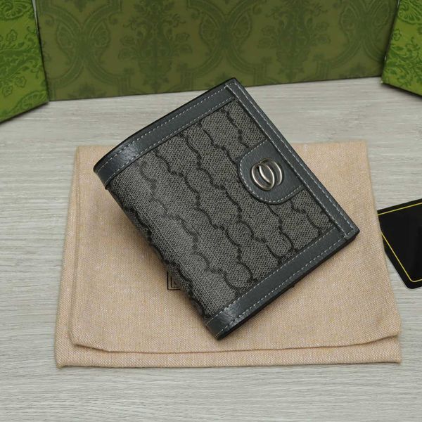 men wallet designer luxury card holder Top quality grey canvas ophidia wallets women business letter pocket short purse