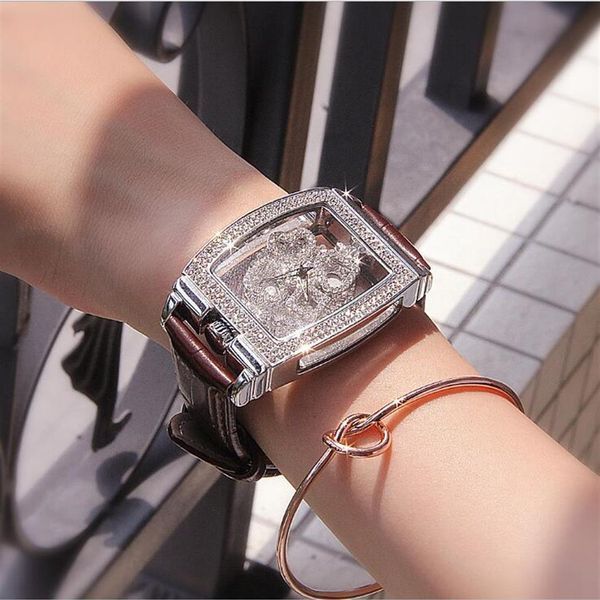 new authentic ladies watch diamondencrusted leather belt quartz waterproof personality fashion tide female watch250Y