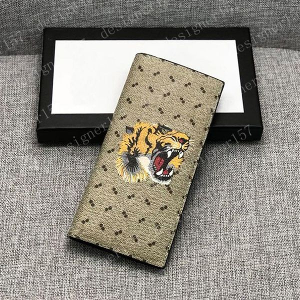 Wallets Sanke Wallet Purses Coin Tiger Long with white box Mens Fold Card Holder Womens Passport Holder Bee Folded Purse Po Pou271V