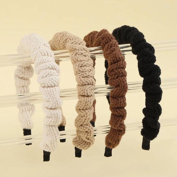 Hair Accessories 10pcs/Lot 15mm Vintage Handmade Wool Hairbands Winter Warm Baby Girls Women Knitting Headbands 4 Colors