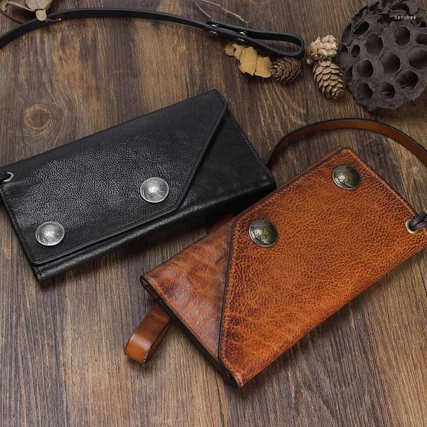 Wallets AETOO Men&#039;s Wallet Genuine Leather Clutch Man Walet Male Purse Long Zip Coin Phone Pocket