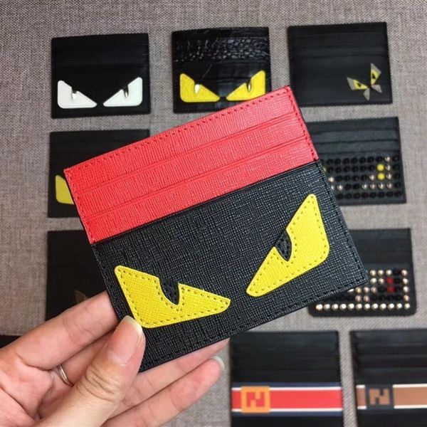 Monster Cable Cowhide Leather Card Holder Men and Women Multiple walle Holder Slim Bank Card Box Coin Purse Cartoon Coin Purse Credit Ca255K