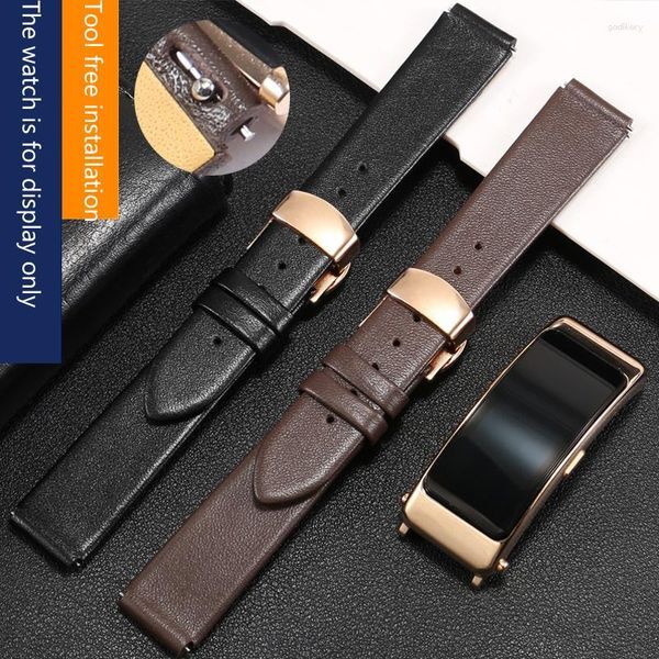 Watch Bands Replacement Huawei B6 Genuine Leather Strap B3 B5 Smart Bracelet Sport Business Men&#039;s And Women&#039;s Cattle Belt Butterfly Buckle A