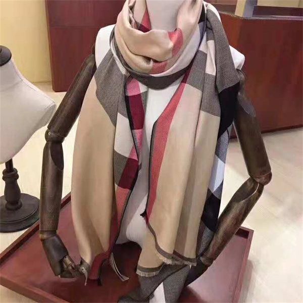 Wholesale Silk Scarf Designer Cotton Long 2022 Fashion Shawls Necks Winter Wool Scarves Women Wraps Striped Plaid Printed Headscarves