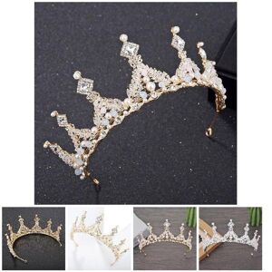 Crown Hair Clips & Barrettes Crown Headband For Women Girl Crystal Imitation Pearl Tiaras Party Wedding Bridal Accessories HELH889