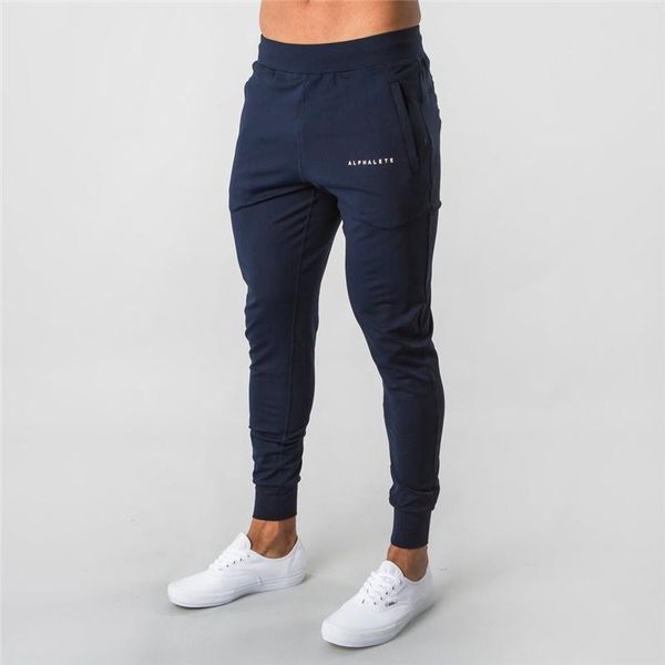 Men&#039;s Pants 2021 Men Slim Sweatpants ALPHALETE Gyms Fitness Bodybuilding Trousers Man Jogger Workout Casual Fashion