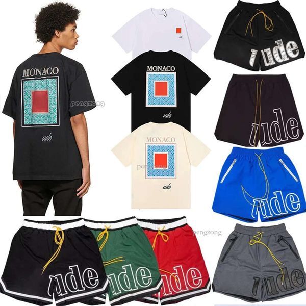 Designer T-shirts Mens Shorts Beach Short Pants Womens Cotton Short Sleeves Shirts Casual Tshirt Versatile Rhude Tees Shirt Quick Drying Breathable Mesh Shorts 106