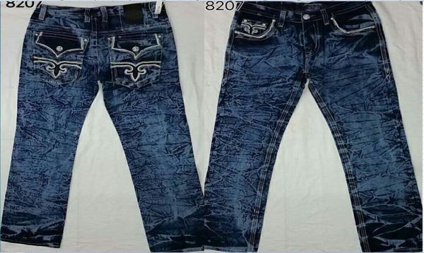 New Hip Hop Fashion Mens Rock Revival Jeans shorts Classic Denim Pants Designers Casual Trousers Straight Jean Mens Robin Biker Je4534159