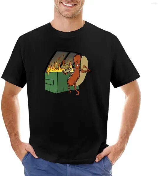 Men&#039;s Tank Tops Antro Dog Cooking Another Anthro Over A Dumpster Fire T-Shirt Blacks Funnys Boys Animal Print Customizeds Mens T Shirt