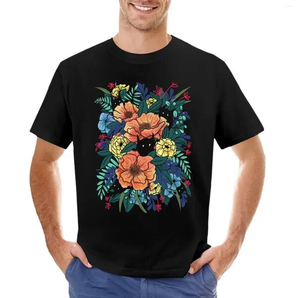 Men&#039;s Polos Wild Flowers T-Shirt Cute Clothes Customizeds Hippie Animal Prinfor Boys Mens Graphic T-shirts