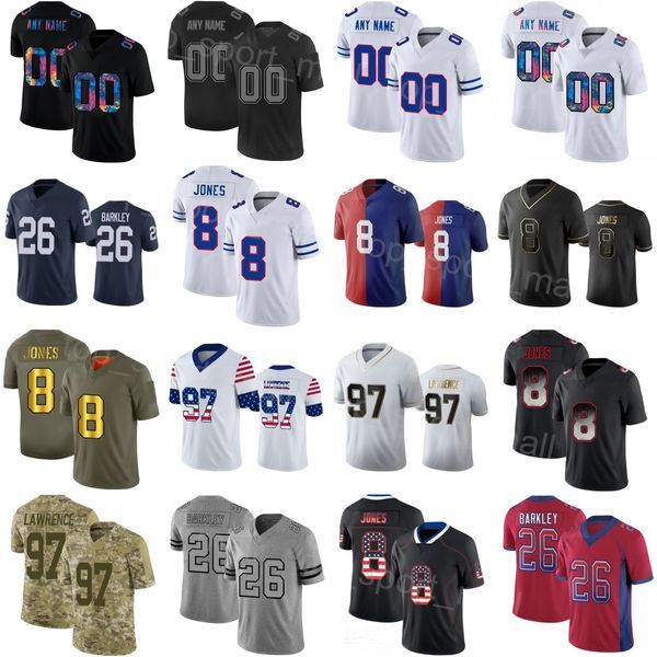 Men Football 36 Deonte Banks Jersey 8 Daniel Jones 26 Saquon Barkley 31 Matt Breida 23 Gary Brightwell 2 Tyrod Taylor 86 Darius Slayton 18 Isaiah Hodgins Stitch JuRen