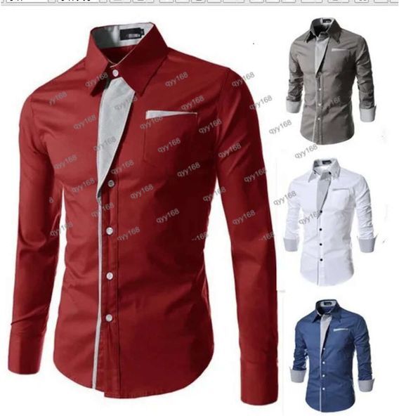 2023 New Mens Formal Business Shirts Casual Slim Long Sleeve Dresse Shirts Camisa Masculina Casual Shirts Asian Size M-4XL