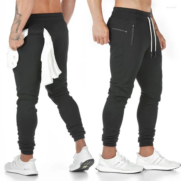 Men&#039;s Pants With Pocket Men Leggings Workout Rack Tights Cotton Towel Cell Sweatpants Phone Running And Sporting