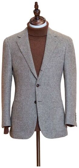 Mens Blazers Piacenza Single Breasted Cashmere Wool Business Grey Casual Suit