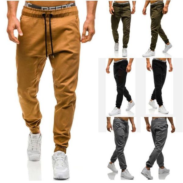 Men Joggers 2019 New Casual Pants Men Brand Clothing High Quality Spring Long Khaki Pants Elastic Male Trousers Mens Joggers 3XL326q