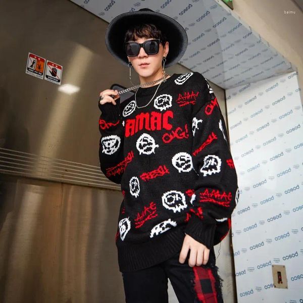 Men&#039;s Sweaters Men Clothes Streetwear Fashion Hip Casual Man Thicken Loose Pullover Kintted Sweater