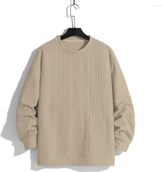 Men&#039;s Sweaters Mens Knitted Sweater Winter Tops Casual Clothes Crewneck Chunky Knit Pullover