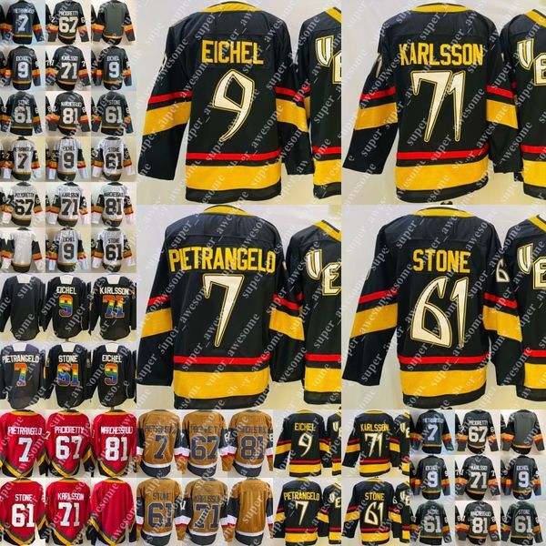 9 Jack Eichel Jersey 7 Alex Pietrangelo 71 William Karlsson 61 Mark Stone Jonathan Marchessault Black Reverse Retro Hockey&#039;&#039;nHl Jerseys Gold Grey