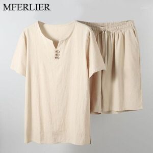 Men&#039;s Casual Shirts Summer Shirt Men 5XL 6XL 7XL 8XL 9XL 10XL Bust 155cm Tops With Shorts Cotton Linen 5 Colors1