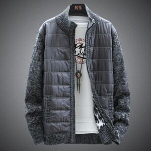 Men&#039;s Sweaters Autumn Winter Zipper Knitted Cardigan Plus Fleece Jacket Stand Up Collar Warm Loose Overcoat Fashion Trend Tops