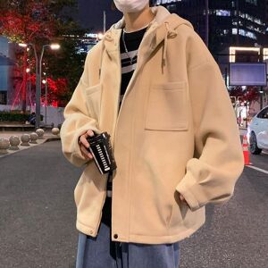 Men&#039;s Jackets 2021 Winter Fashion Solid Color Hooded Casual Menis Jacket Coats Loose Vantage Zipped Harajuku Outerwear Male
