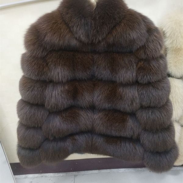 Natural fox fur coat real fox fur short jacket winter fashion warm casual European woman street style 201212