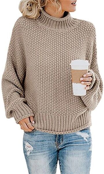 Pullovers Knitted Turtleneck Sweater Women Autumn Winter Fashion Clothes Large Size Long Sleeve Loose Casual Tops Female LJ200815