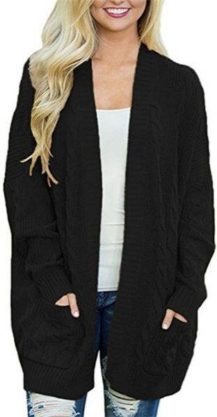 Women Long Cardigan with pockets Large size Knitting Sweaters Winter Clothes Coat Pull Femme Manche Longue Fall Fashion rz* 210922