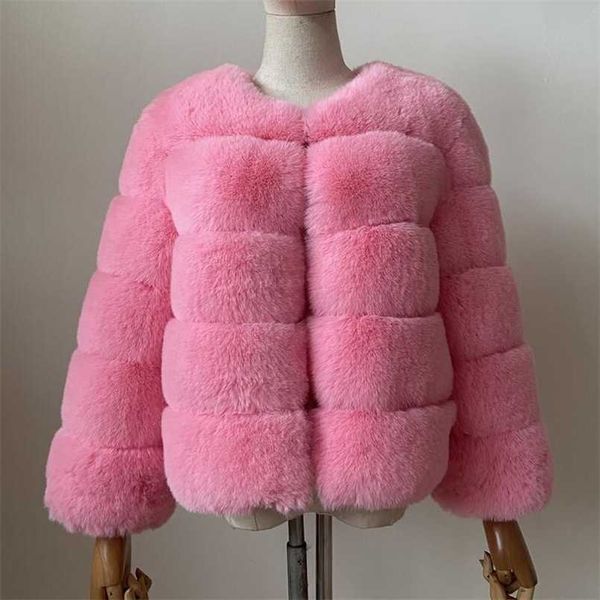 Coats Women Winter Top Fashion FAUX Fur Coat Elegant Thick Warm Outer Plus Size Parkas Clothes Fake Fur Woman Jacket 211019