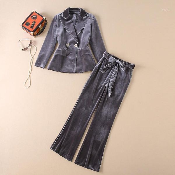 Womens Two Piece Sets Korean Woman Clothes Plus Size Solid Color Tweed Tracksuit Women&#039;s Overalls Suits Pants