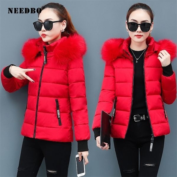 Winter Jacket Women Coat Fur Collar Parka Mujer Ladies Puffer Elegant Casaco Loose Clothing Warm Outwear 201210