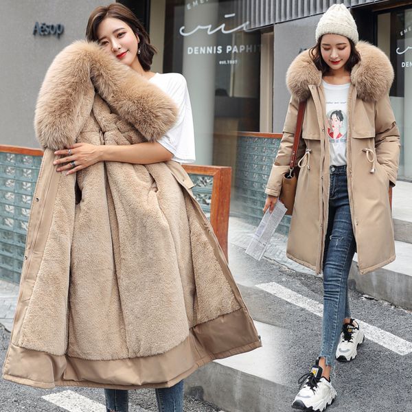 Womens Winter Jacket Plus Size Winter Clothes Women Hooded Coats Women Fur Collar Woman Parkas Down Jacket 5XL 201027