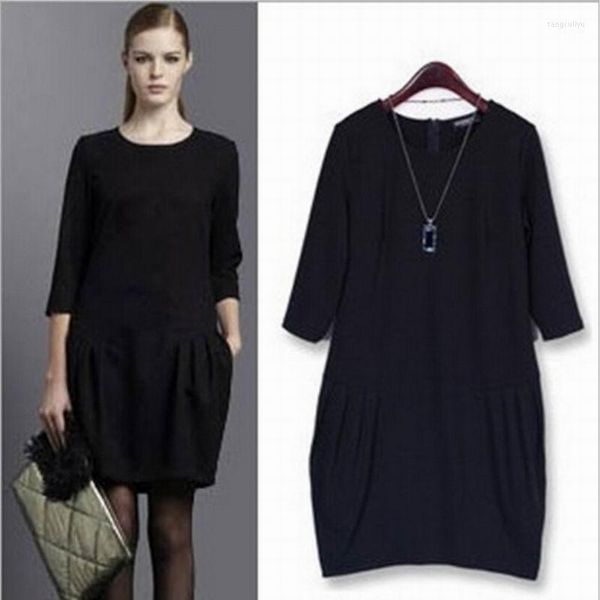 Autumn Black Dress Spring Women Plus Size Loose Fashion Casual High Quality Lady&#039;s Clothing Dresses