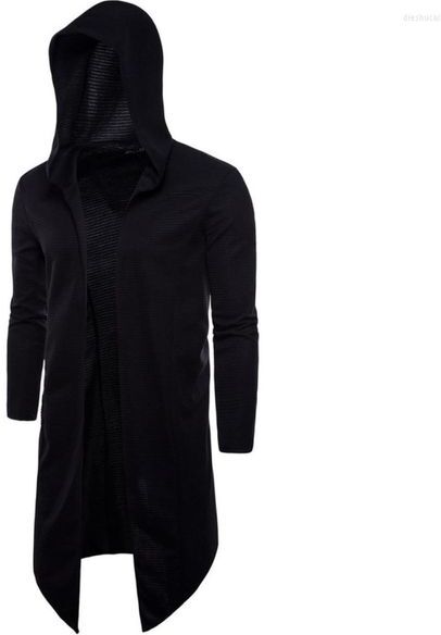 Men039s Trench Coats Men39s Gothic Style Hoodie Sweatshirt 2022 With Black Dress Hip Hop Cape Sweater Fashion Long Sleeve Co8284432