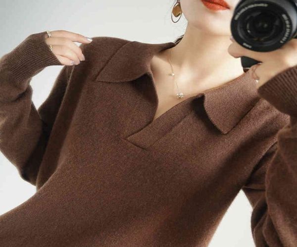 HighEnd Autumn Winter 100 Wool Pullovers Sweater Women039s Female Loose Large Size Knitted Girl Clothes Tops Standard Outwe4571288