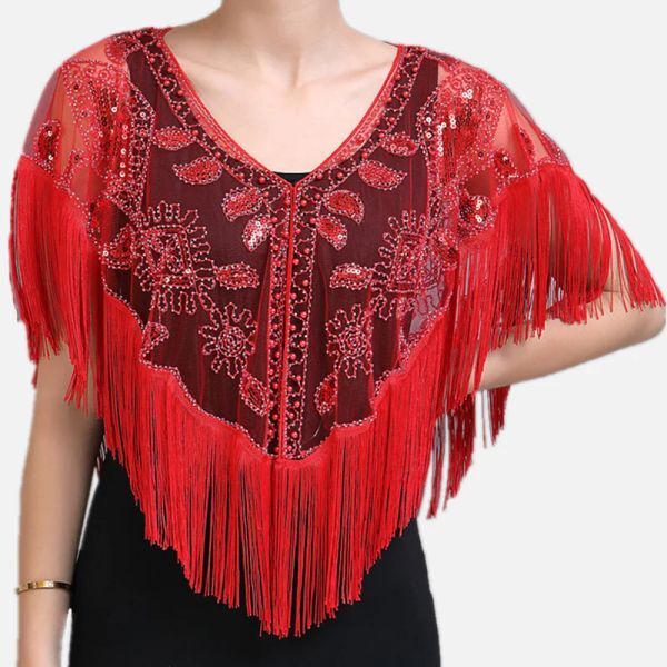 Blouse Summer Tassels Women Blouse Shirt Party Poncho Sequins Shirts Woman Clothes Harajuku Cape Ladies Tops Camiseta Mujer Blusas