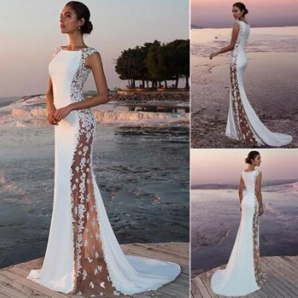 Elegant Evening Dress White Long Prom Gown Sexy Lace Appliques Bandage Dress Custom Made Mermaid Women Formal Party Dresses252f