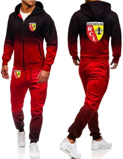 Euro Men039s Tracksuits Club Rc Lens Printed Men039s Spring Autumn Harajuku Zipper Jacket Sport Suits Gradient Hoodies Casua1781122