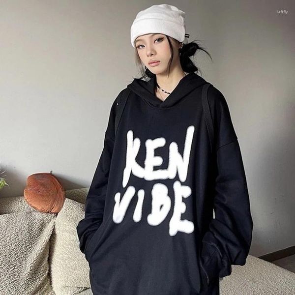 Women&#039;s Hoodies White Long Sweatshirt Black Sport Woman Clothing Letter Printing Text Top On Promotion Basic Kpop Autumn And Winter Warm