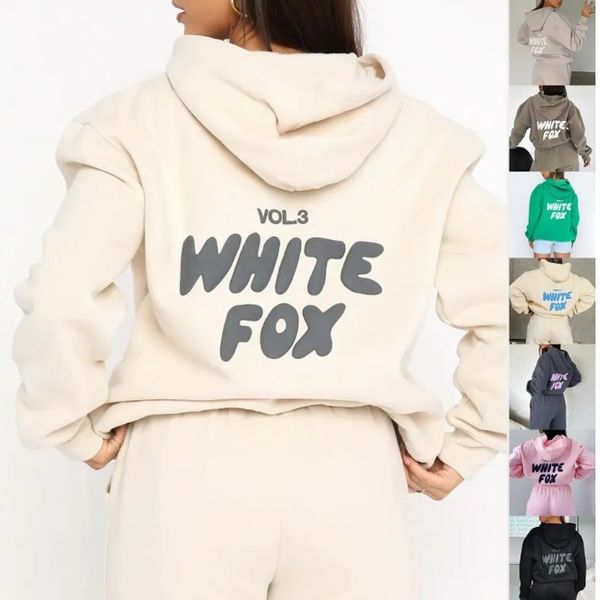 Designer Tracksuit Women White Fox Hoodie Sets Two 2 Piece Set Women Clothes Clothing Set Sporty Long Sleeved Pullover Hooded Tracksuits