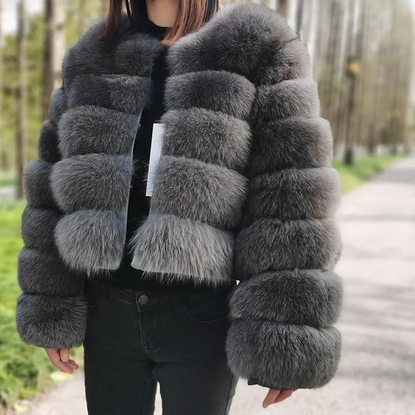 Maomaokong Natural Real Fox Fur Coat Women Winter Warm Luxury Fur Jacket Detachable Long Sleeves Female Vest Furry Coats 240125