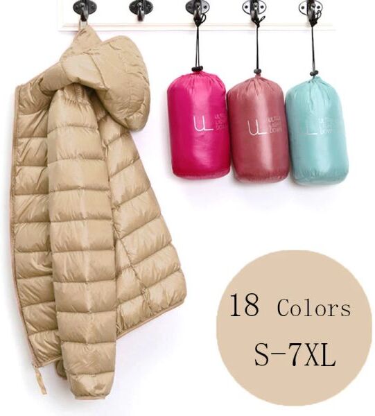 Coats Women Puffer Jacket 18 Colors Plus Size 5XL 6XL 7XL 2023 New Spring Autumn Female Ultra Lightweight Packable Hooded Down Coats