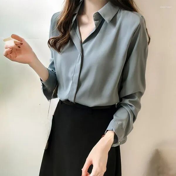 Women&#039;s Blouses Woman&#039;s Shirts Spring/summer Korean Style Long Sleeve Solid Color Ladies Tops Superior Quality Drop GZYJ1601