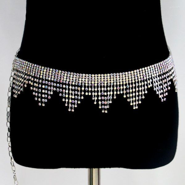 Stage Wear Belly Dance Waistchain Latin Accessories Women&#039;s Fashion Rhinestone Triangle