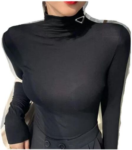 Woman Blouses Shirts Women Undershirt Womens Top Designer Fashion Hoodie Cotton Long Sleeve Tight Interiorand Versatile Neck Yoga Shirt High Necks Tops S-3XL 8890