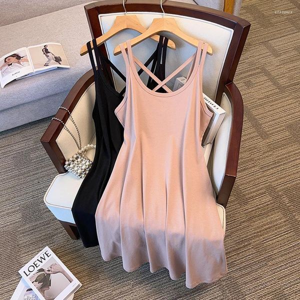 Plus Size Dresses 170Kg Women&#039;s Bust 160-170 Summer Autumn Suspender Underlay Tank Dress Black Khaki 5XL 6XL 7XL 8XL 9XL 10XL