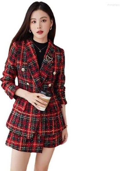 Two Piece Dress Formal Women Business Suits Autumn Winter With Blazers Coat And Skirt Professional Office Work Wear High Quality Fabric