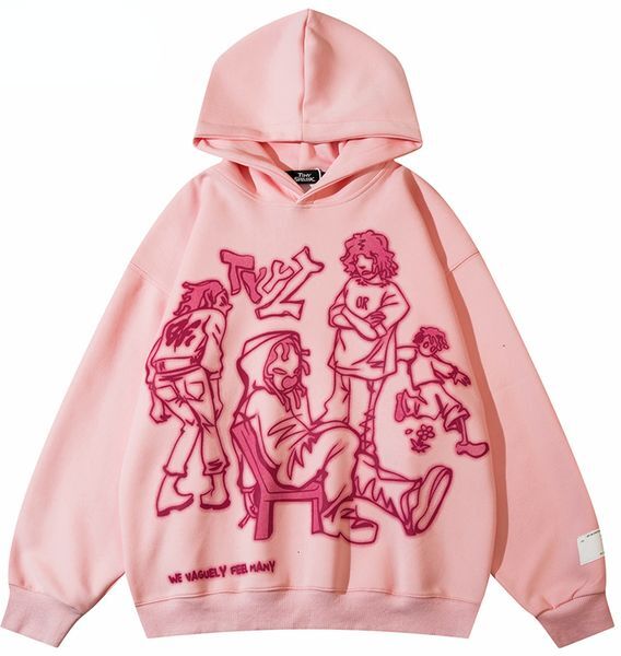 Womens Hoodies Sweatshirts Street Dress Pink Hooded Sweatshirt Clothing Funny Cartoon Pattern Autumn Harajuku Pullover 230818