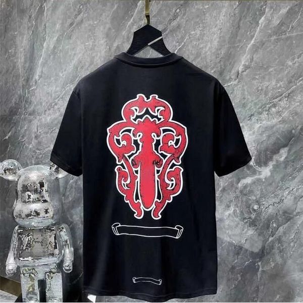 Chromees Heart Shirt High Quality Brand Crew Neck Chromes Short Sleeves Tees Tops Ch T-shirts Sweater Casual Horseshoe Sanskrit Cross Print Chromees Heart 4348