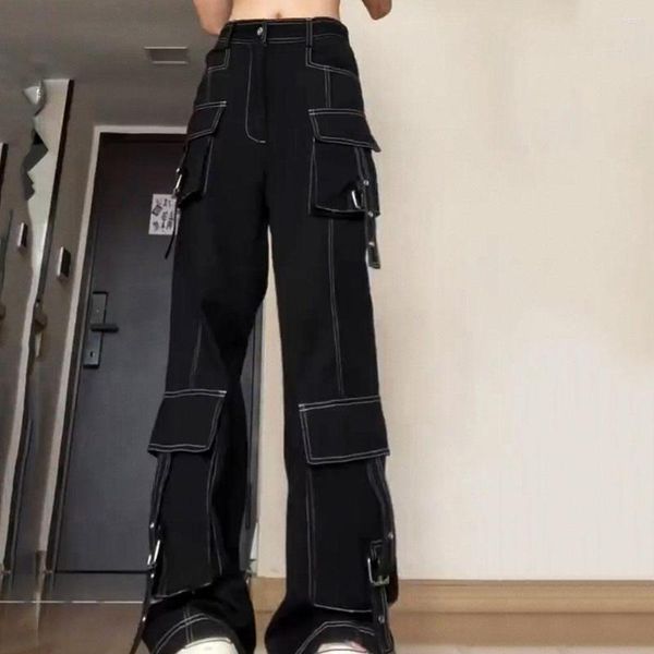 Women&#039;s Jeans American Vintage Baggy For Women Spice Girl Street Trend Multi Pocket Wide Leg Cargo Pants Female Casual Denim Trousers